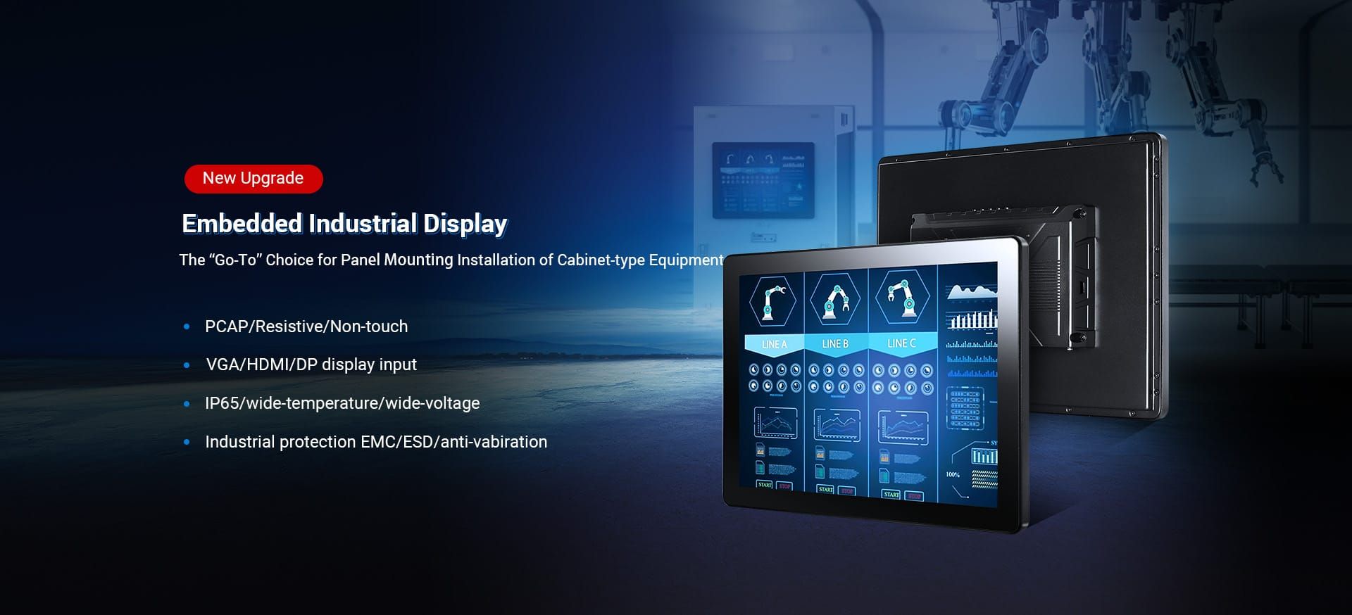 New Upgrade Panel-mounted Industrial Display