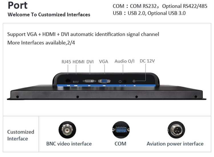 Flat Panel Industrial Monitor Touch Screen CE Approved