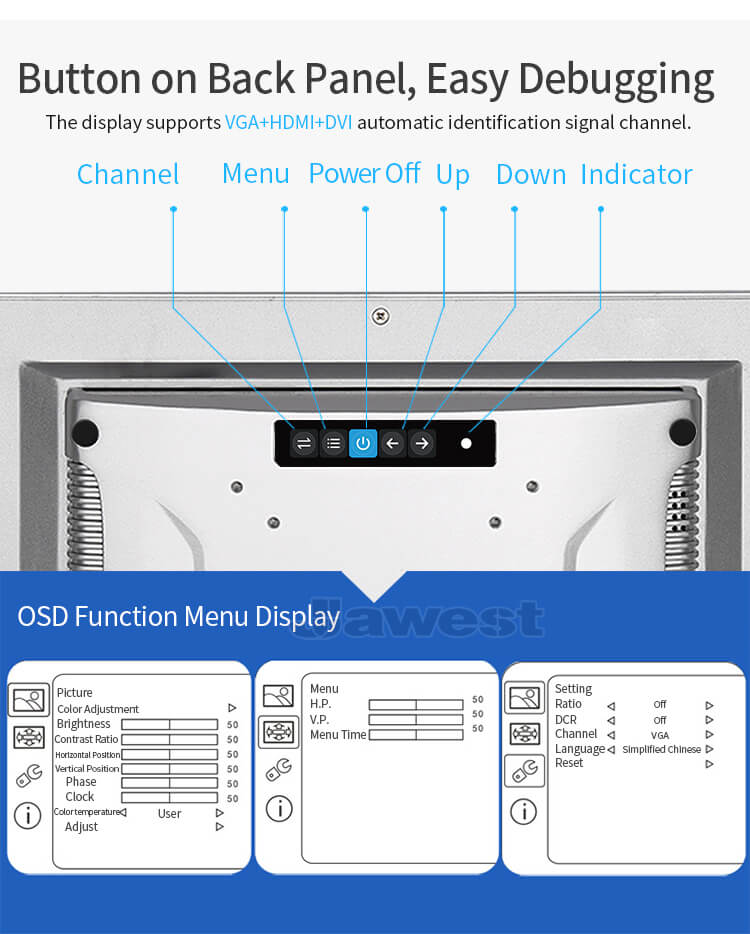 19.1 Inch Industrial Monitor Desktop For Information Enquiry Device