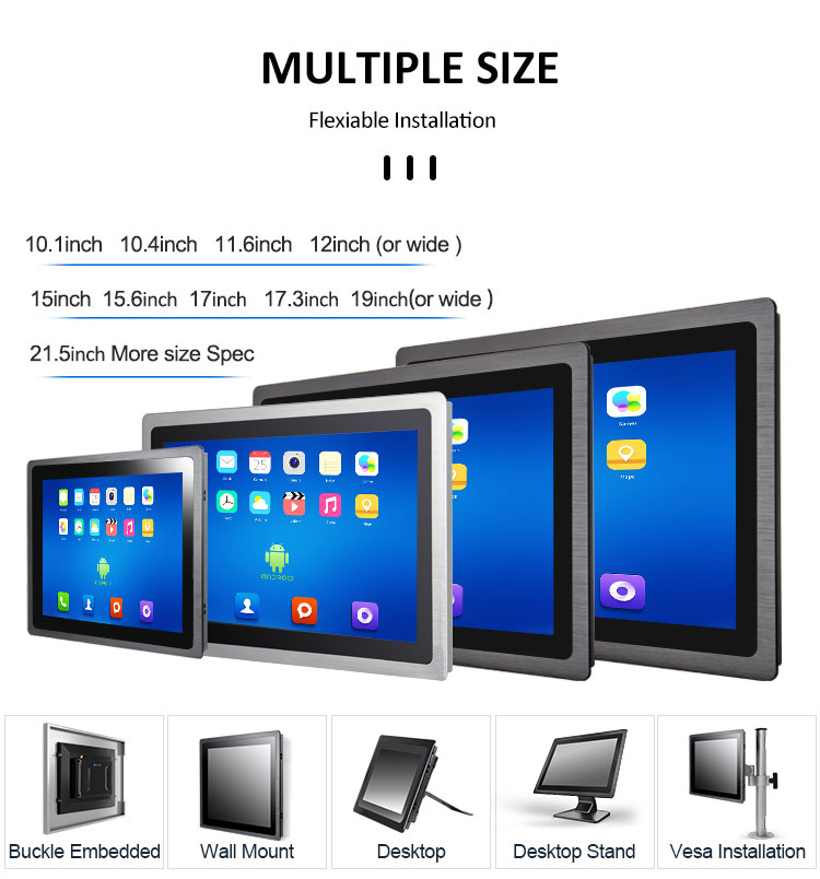 15 Inch Android Tablet Front Panel IP65 Waterproof Industrial Level