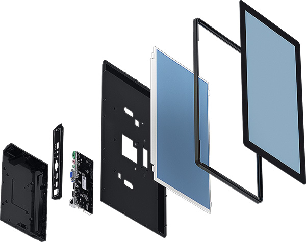 7-27 Inches Upgraded Embedded Industrial Monitor with VGA DP HDMI