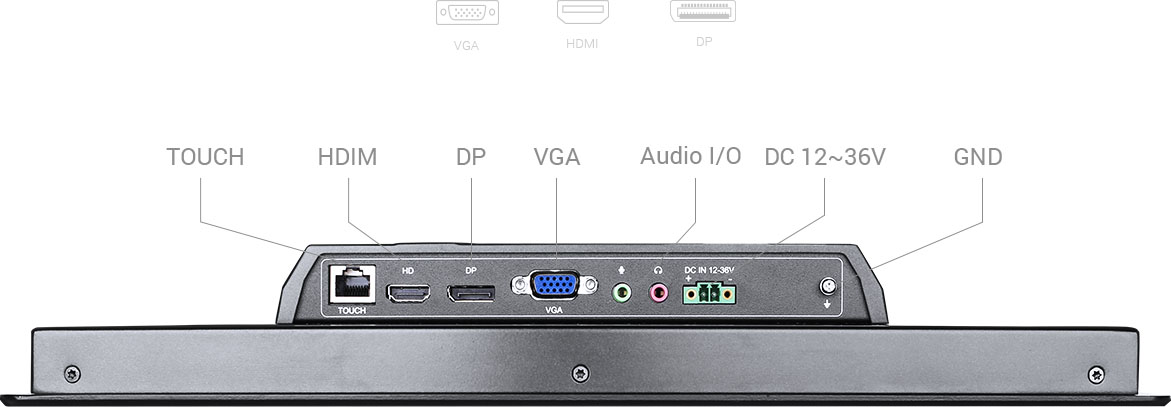 7-23.8" External-embedded Industrial Touchscreen Monitor